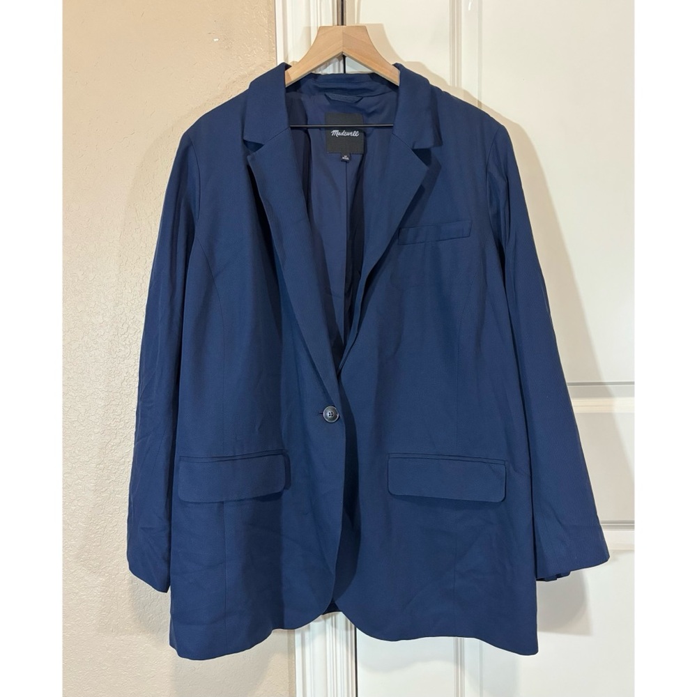 NWOT Madewell The Plus Larsen Blazer Jacket in Drapeweave
Navy 3X - Picture 4 of 10